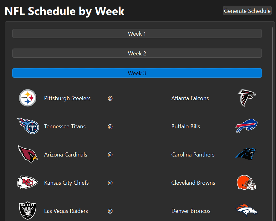 NFL Schedule Optimizer